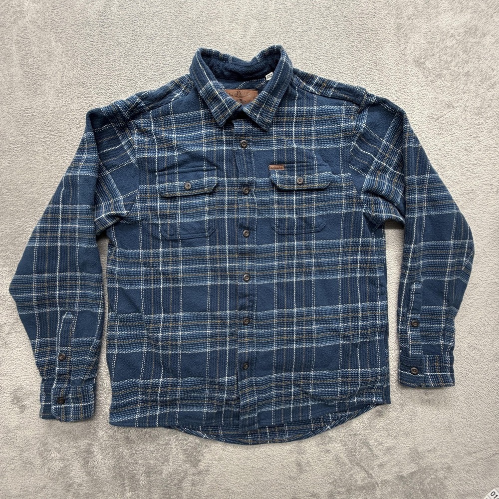 Orvis Shirt Mens L Blue Plaid‎ Flannel Button Up Long Sleeve Classic Fit Casual